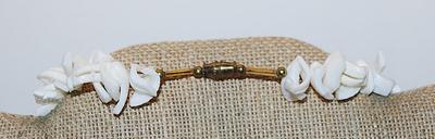 Cut Shell-Style NECKLACE with Pink & White Shells and a Barrel Style Closure 17" L