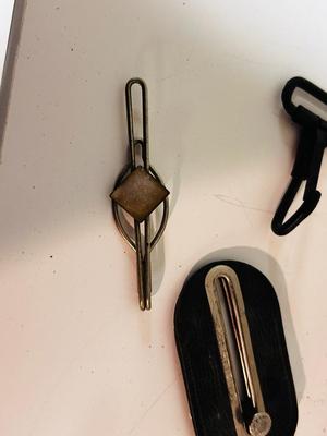 VINTAGE LIGHTERS, ASHTRAY, WHISTLE, TIE CLIP AND OTHER SMALL ITEMS