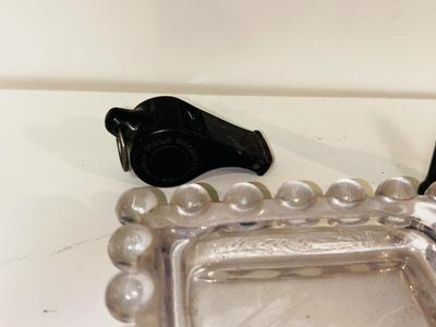 VINTAGE LIGHTERS, ASHTRAY, WHISTLE, TIE CLIP AND OTHER SMALL ITEMS