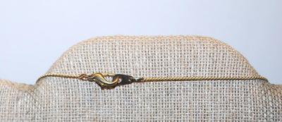 Delicate Gold Chain NECKLACE with Black & Gold Beads 30" L