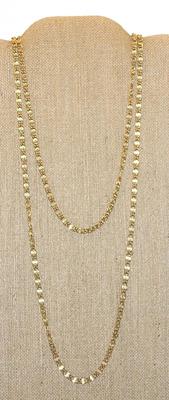 Long WRAP-AROUND Gold Tone "S" Links NECKLACE with Circle Clasp 60" L