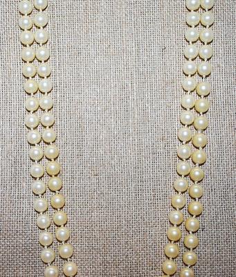 Vintage-Style WRAP-AROUND Off-White Faux PEARL NECKLACE 52" L