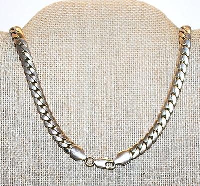 Classic SNAKESKIN Silver Tone NECKLACE with Lobster Clasp 23" L
