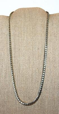 Classic SNAKESKIN Silver Tone NECKLACE with Lobster Clasp 23" L