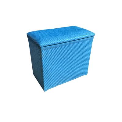 Blue Wicker Style Laundry Hamper
