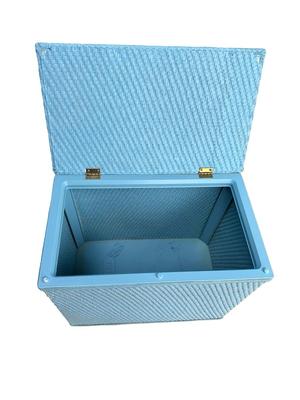 Blue Wicker Style Laundry Hamper