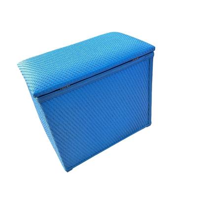 Blue Wicker Style Laundry Hamper