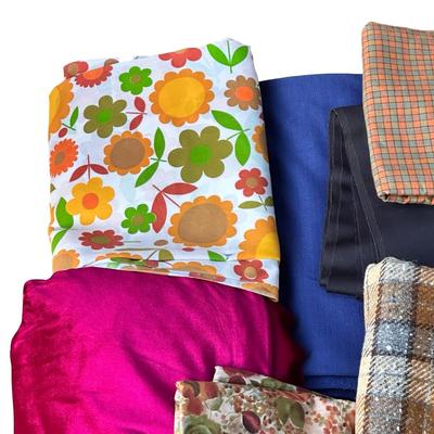 Big Box of Fabrics, Variety of Types- Wool, Cotton, Velveteen+