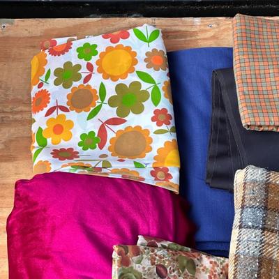 Big Box of Fabrics, Variety of Types- Wool, Cotton, Velveteen+