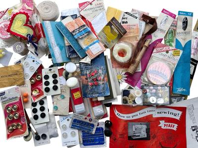 Big Lot of Vintage Sewing Notions and Patterns