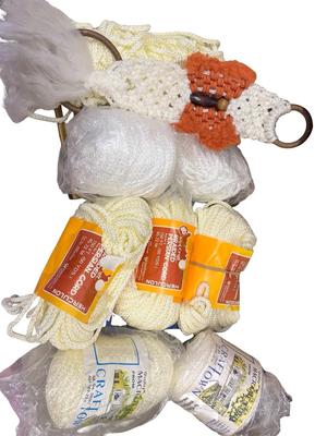 Big Bag of Mostly Unopened Macrame Craft Cord & 2 Pieces