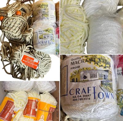 Big Bag of Mostly Unopened Macrame Craft Cord & 2 Pieces