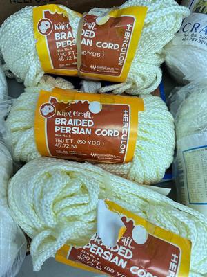 Big Bag of Mostly Unopened Macrame Craft Cord & 2 Pieces