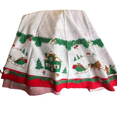 Christmas Holiday Round Tablecloth
