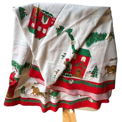 Christmas Holiday Round Tablecloth