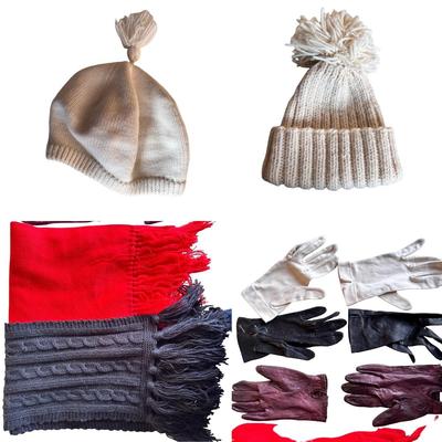 Winter Women's Lot- Knit Beanies, Gloves (Small), Scarves