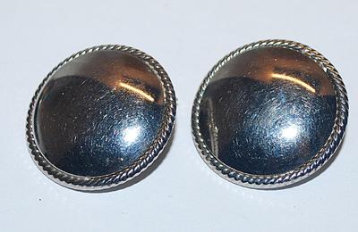 Vintage Style "Silver Circles" EARRINGS with Snap-On Clasps