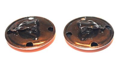 Copper Colored Circle EARRINGS with Snap-On Clasps