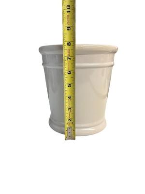 White Ceramic Bathroom Trashcan/Wastecan or Planter