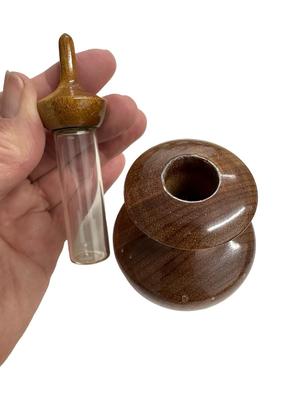 2 Decorative Items- Glazed Dish and Wood Turned Piece from OR