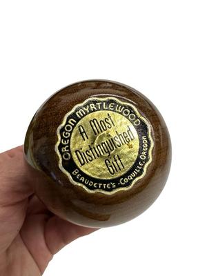 2 Decorative Items- Glazed Dish and Wood Turned Piece from OR