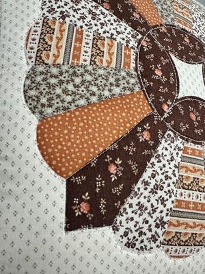 Brown Blanket with 2 Quilt Pattern Pillows