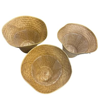 3 Vintage Woven Planter Containers/Holders, Lined