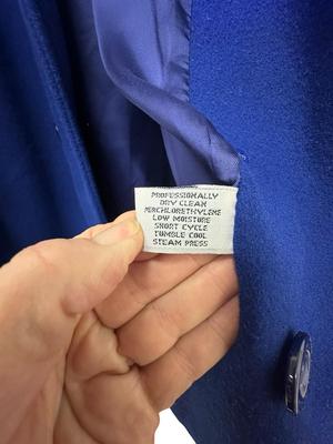 2 Women's Winter Coats/Jackets: Forecaster Royal Blue Long Peacoat Style and Black Fleece