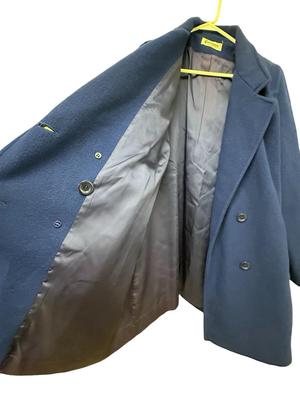 2 Women's Winter Coats/Jackets: Forecaster Royal Blue Long Peacoat Style and Black Fleece