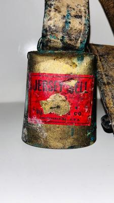 ANTIQUE JERSEY BELL ON LEATHER STRAP