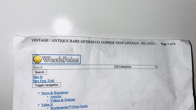 ANTIQUE GETSUM COMPANY GOPHER TRAP AND ANOTHER ANIMAL TRAP