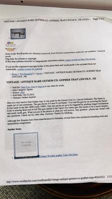 ANTIQUE GETSUM COMPANY GOPHER TRAP AND ANOTHER ANIMAL TRAP