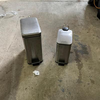 1045 Two Small Stainless Steel Waste Bins