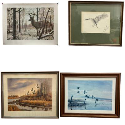 1051 Four Signed Waterfowl Prints