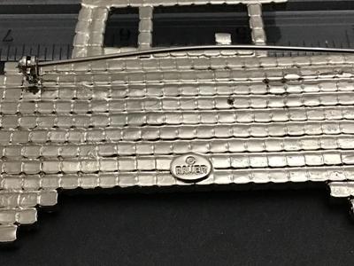 Bauer Signed XLarge 4 Inch Rhinestone Car Vintage