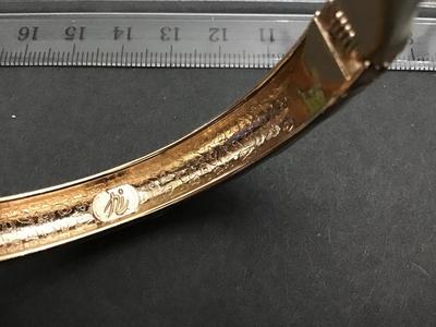 Enamel Hinged Bracelet. Signed