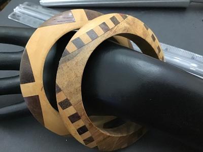 India Wood Inlay Bracelet/ Bangle