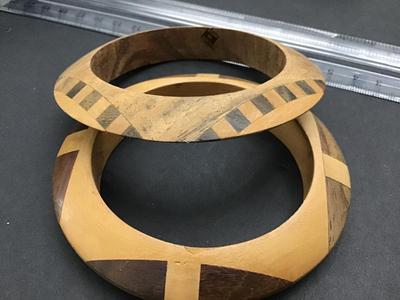 India Wood Inlay Bracelet/ Bangle