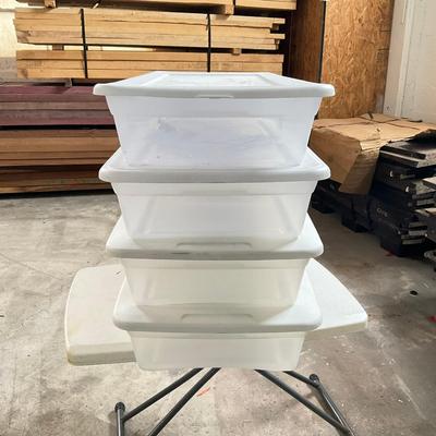 1071 Set Of Four Sterlite Underbed Bins