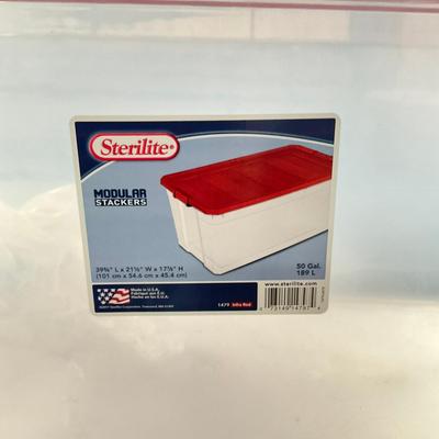 1072 Two Large Sterlite 50 Gallon Storage Bins