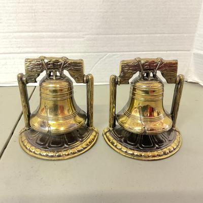 1079 Pair Of Liberty Bell Cast Metal Bookends
