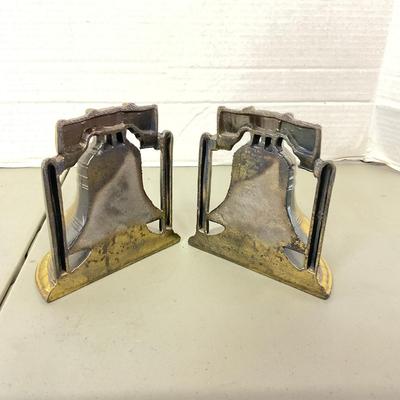 1079 Pair Of Liberty Bell Cast Metal Bookends