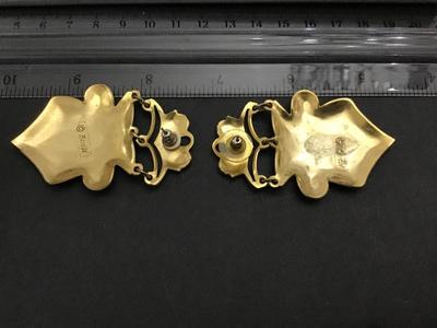 Gold Black Enamel Edgar Berebi statement Earrings