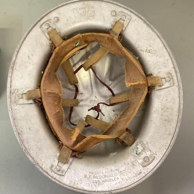 1085 Vintage Aluminum Hat With GE Switch & Door Bell & Metal Soldering Iron