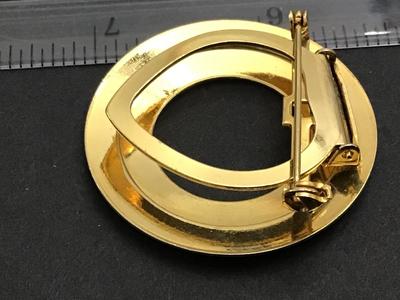 Scarf Brooch Gold atone Black Weave