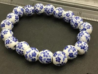 Blue White Glass /Ceramic Bracelet