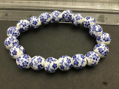 Blue White Glass /Ceramic Bracelet