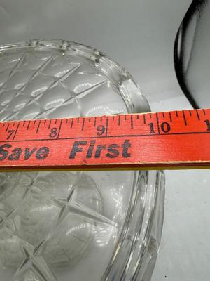 Clear glass cake pedestal stand/ruffle edge