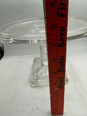 Antique pressed glass clear EAPG #75 Adams glass cake stand