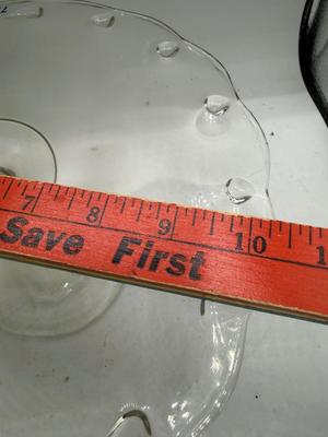 Pressed glass pedestal cake plate